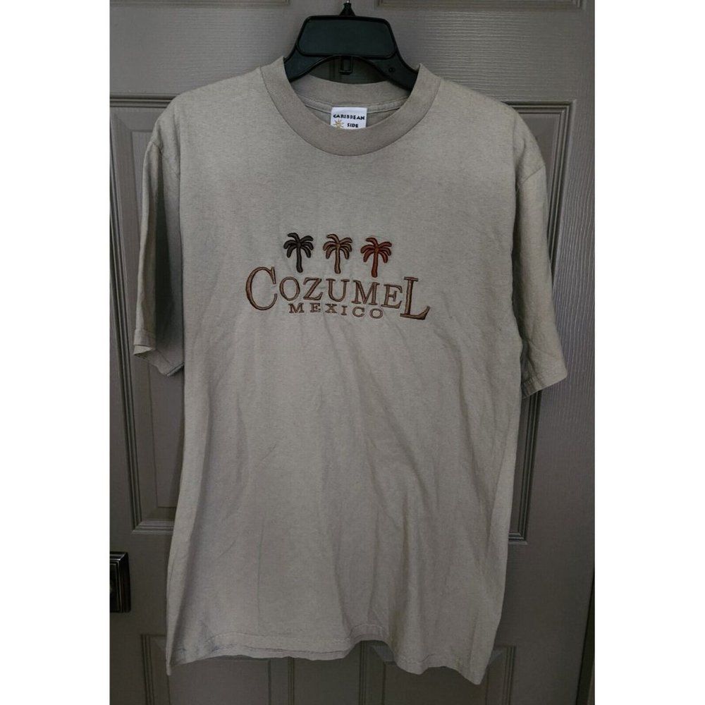Cozumel Mexico Shirt Adult Large Beige Tourist Destination Vacation Souvenir